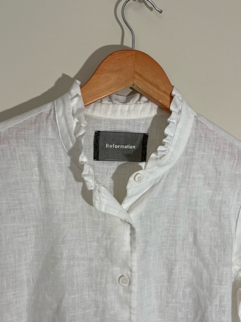 Reformation Linen Ruffle Shirt - Picture 3 of 9